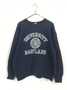 古着 60s Champion 「MARYLAND」 3段 カレッジ スウェット トレーナー L 古着