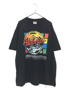 古着 90s USA製 Hubcap ハブカップ タイヤ 企業 カラフル アート Tシャツ XL 古着