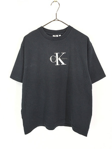 レディース 古着 90s USA製 ck Calvin Klein Jeans ロゴ Tシャツ L 古着