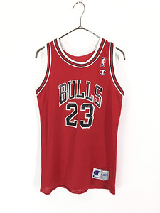 レディース 古着 USA製 Champion NBA Chicago BULLS No 23 「M.JORDAN」 メッシュ タンクトップ XL 18-20 古着