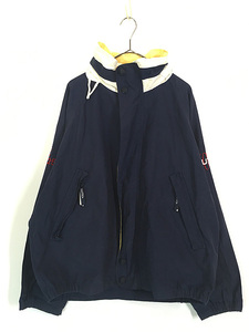 古着 90s Nautica Ocean Sportsman アーム 刺しゅう 比翼 2way ナイロン ジャケット L 古着