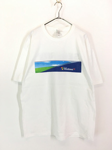 古着 00s Microsoft Windows XP ウィンドウズ PC コンピューター ソフトウェア Tシャツ XL