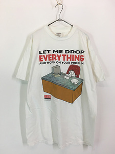 古着 90s DILBERT 「Let Me Drop」 PC コンピューター ソフトウエア ポップアート Tシャツ XL
