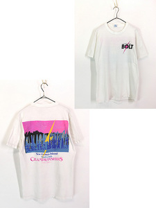 古着 80s USA製 Lightning Bolt サーフィン アート Tシャツ L