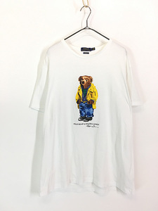 古着 Polo Ralph Lauren 「POLO BEAR」 イエロー コート ポロベア Tシャツ L 古着