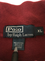 古着 Polo Ralph Lauren ワンポイント ハーフジップ 裾リブなし ハイゲージ コットン ニット セーター Wレッド XL 古着_画像7