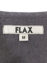 レディース 古着 FLAX ナチュラル デザイン ノーカラー リネン シャツ ジャケット M 古着_画像8