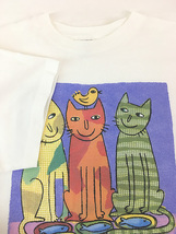 古着 90s USA製 猫 ネコちゃん アニマル ポップ アート Tシャツ L 古着_画像4