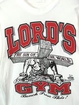 古着 90s LORD'S GYM 「HIS PAIN YOUR GAIN」 Jesus イエス キリスト 十字架 アート Tシャツ XL位_画像2