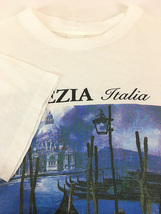 古着 90s Venezia La Salute 建築 街並 運河 船 フォト アート Tシャツ XL位_画像4