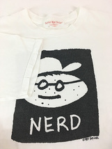 古着 80s USA製 Soho Tee Shop 「NERD」 オタク モノクロ ポップ アート Tシャツ XL_画像4
