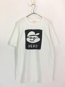 古着 80s USA製 Soho Tee Shop 「NERD」 オタク モノクロ ポップ アート Tシャツ XL