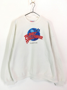 古着 90s USA製 PLANET HOLLYWOOD 「CANCUN」 スウェット トレーナー XL 古着