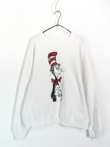 古着 90s Dr Seuss 「THE CAT IN THE HAT」 絵本 キャラクター スウェット トレーナー XL位 古着