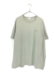 古着 90s CK Calvin Klein ワンポイント 100% ヘビー コットン Tシャツ XL