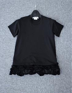 美品【COMME des GARCONS｜コムデギャルソン】裾フリル スカラップ Ｔシャツ カットソー ティアードフリルカットソー 黒 