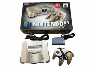 トイザらス限定品！ Nintendo64 ゴールド 本体 コントローラー アダプター AVケーブル 外箱 任天堂 ニンテンドー 