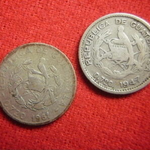 ♭世界の銀貨 REPUBLICA DE GUATEMALA 5 CENTAVOS (.720 silver) ８枚一括 外径約15.9㎜～ 総量目約12.55g 中古並品～の画像3