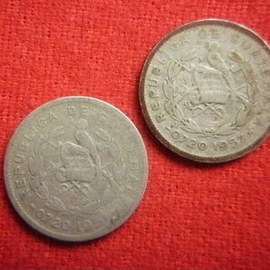 ♭世界の銀貨 REPUBLICA DE GUATEMALA 5 CENTAVOS (.720 silver) ８枚一括 外径約15.9㎜～ 総量目約12.55g 中古並品～の画像5