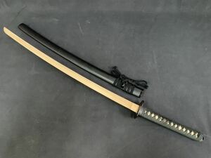 時代物拵え 竹光刀 全長約99cm 重量約521g 当時物 鷹図両面変わり図鍔 大刀 古鉄 つなぎ 鮫肌 縁 目貫 柄頭 日本刀 居合刀/現状渡し