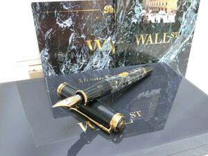 1000円スタート 万年筆 Pelikan ペリカン 世界4500本限定 WALL ST ウォールストリート 24Cプレート ペン先18C-750 付属品有 文房具 4 E202