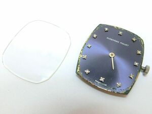 1000円スタート 腕時計用部品 AUDEMARS PIGUET オーデマピゲ 手巻ムーブメント Cal.2003/風防/ダイヤ付きネイビー文字盤 長針欠損 WHO F233