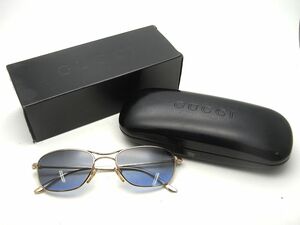 1000円スタート サングラス GUCCI グッチ GG1618/S 53□18 135 ブルー系レンズ ゴールド 付属品付 ユニセックス アイウェア WHO F①973