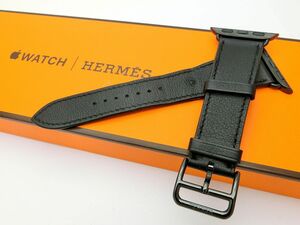 1000 jpy start Apple Watch HERMES Apple watch Hermes simple toe ru black box attaching leather strap junk ONN F212