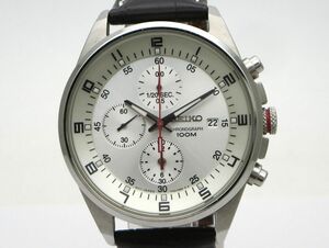 1000円スタート 腕時計 SEIKO セイコー 7T92-0MF0 クオーツ QZ クロノグラフ 100M シルバー文字盤 ラウンド メンズ WHO D60031