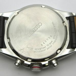 1000円スタート 腕時計 SEIKO セイコー 7T92-0MF0 クオーツ QZ クロノグラフ 100M シルバー文字盤 ラウンド メンズ WHO D60031の画像5