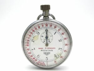 1000円スタート ストップウォッチ HEUER ホイヤー ROWING ローイング 手巻 MT アラビア数字 ホワイト文字盤 ラウンド 3 D60024