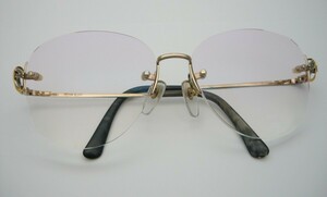 1000円スタート 眼鏡 HOYA ホーヤ EJ29 □15 125 石付き フレームなし ケース付き(社外品) めがね 老眼鏡 アイウェア 5 F10033