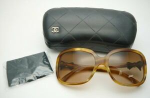 1000円スタート サングラス CHANEL シャネル 5171-A c.938/3B 60□17 135 2N サイドリボン ライトブラウン系マーブル 付属品有 4 F10031