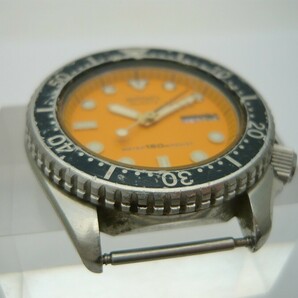 1000円スタート 腕時計フェイスのみ SEIKO セイコー オレンジダイバー150m 6458-600A クォーツ QZ デイデイト ボーイズ 4 D10004の画像5