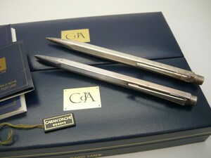 1000円スタート CARAN d'ACHE カランダッシュ エクリドール2点 シャーペン シェブロン/ボールペン 付属品有 文房具 筆記用具 WHO E10009