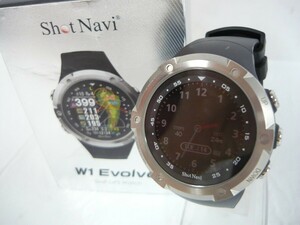 1000円スタート スマートウォッチ Shot Navi ショットナビ W1 Evolve ゴルフ用GPSナビ ブラック 通電確認済 付属品有 WHO F10010