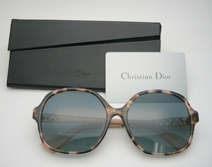 1000円スタート サングラス Christian Dior クリスチャンディオール Diorama 8F 0T41 58□17 145 黒×ピンクマーブル ケース付 WHO F10034