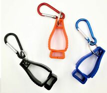 カラビナ付き グローブクリップ レッド タオルホルダークリップ式 ゴルフ用品 登山 ウォーキング ランニング 釣り_画像2