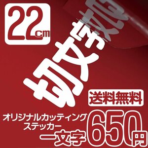 カッティングステッカー 文字高22センチ 一文字 650円 切文字シール デカール ファイングレード 送料無料 フリーダイヤル 0120-32-4736