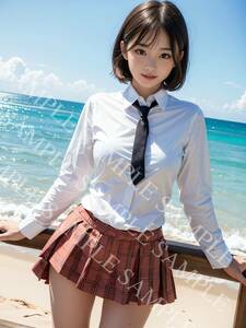 AI美女 AIイラスト アート A4ポスター 写真用光沢紙使用 高画質 コスプレ セーラー服 制服 美人 かわいい セクシー グラビア SE705