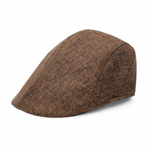 （新品）サマー ハンチング 帽 ミックス柄 （ブラウン色 ） サイズ57～58cm【送料無料】