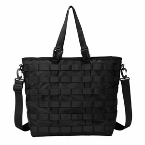 (新品) モール ミリタリー ショルダー トート バッグ Molle tote Bag ブラック【送料無料】