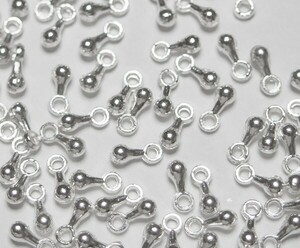 金具★しずく型エンドパーツ 7x2.5mm 銀色 10g(約110個)★【ご注文は合計500円から】 シルバーカラー