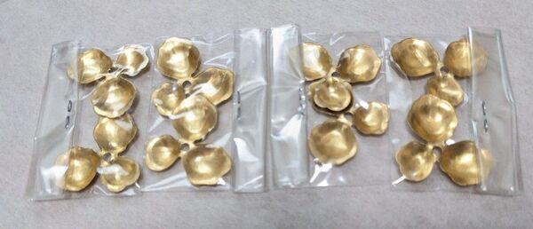 8個セット 真鍮 フラワー パーツ ゴールド ハンドメイド オープン 変形 ペタル アクセサリー ブラス USA スタッカブル
