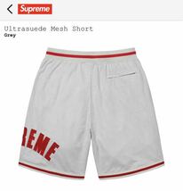 Supreme Ultrasuede Mesh Short グレー Mサイズ シュプリーム ウルトラスウェードメッシュショーツ BOX LOGO ボックスロゴ ショートパンツ_画像2