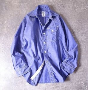 POST O'ALLS Post Overalls car n blur - work shirt strap USA made long sleeve American men's (XS) blue *r-041