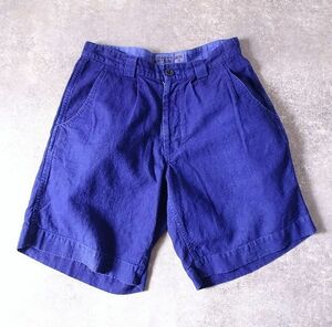 BLUE BLUE Hollywood Ranch Market Indigo indigo flax 100% short pants shorts made in Japan linen men's (1) blue *r-045