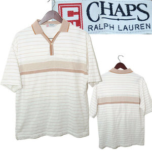 ★【90s 国内正規品 日登美モデル】ビンテージ CHAPS RALPH LAUREN チャップス ラルフローレン スキッパーポロ 半袖 シャツ LL(2L XL) 白