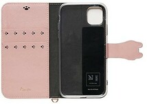 Natural design　iPhone11 (6.1インチ) 手帳型 ケース 猫 Cocotte ピンクベージュ 高品質PUレザー ストラップ付属 スタンド機能_画像3