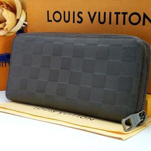 送料無料 Louis Vuitton ルイヴィトン グレニ ダミエ アンフィニ ヴェルティカル ジッピーウォレット ラウンドファスナー N62247 グレー系